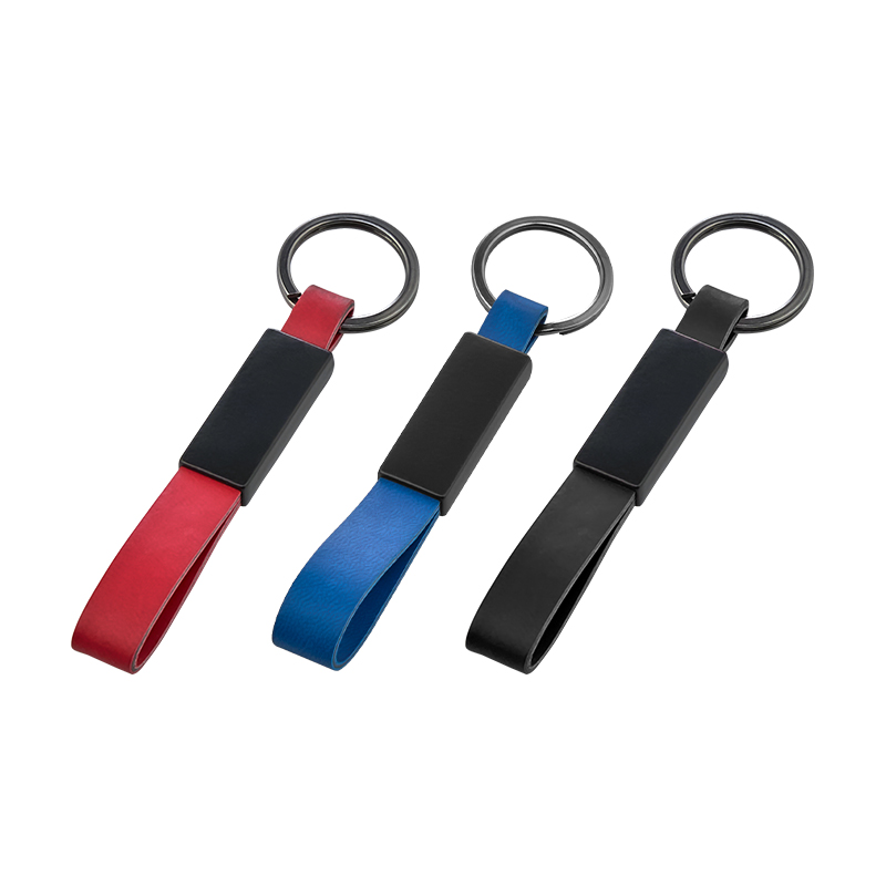 Promosyon Çift Taraflı Metal Suni̇ Deri̇ Anahtarlık