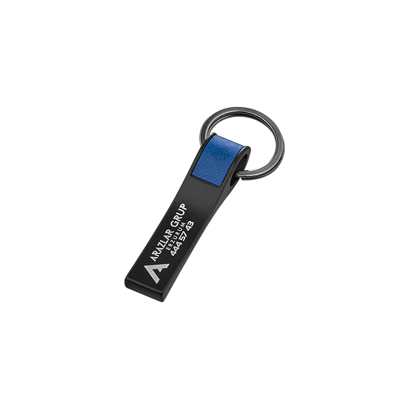 Promosyon Çift Taraflı Metal Suni̇ Deri̇ Anahtarlık