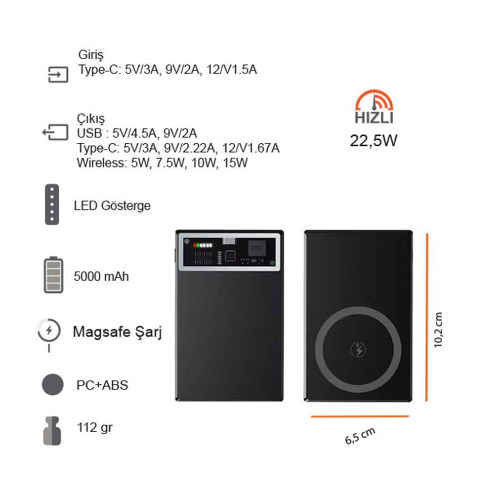 Promosyon Hızlı Wireless Şarj Magsafe 5000 mAh