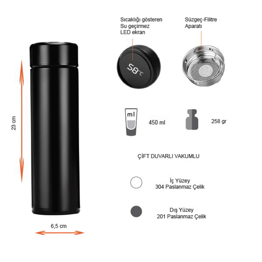 Promosyon Dereceli Termos 450 ml