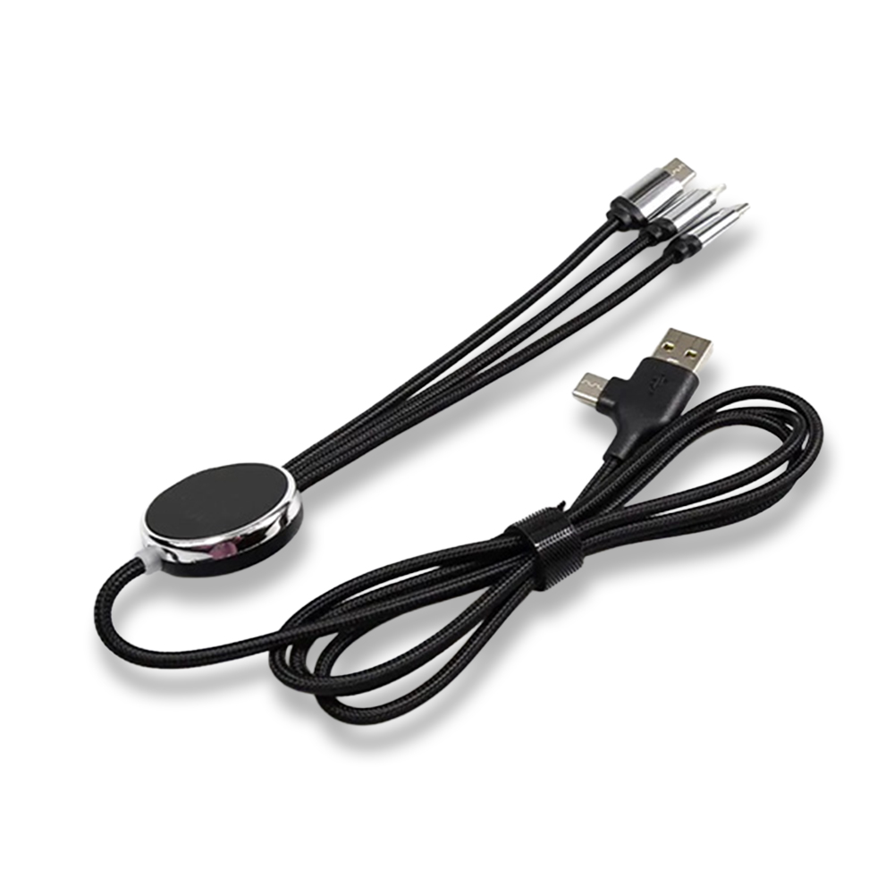 Promosyon Işıklı Logo 60W Hızlı Type-C Uçlu Data Transferli Şarj Kablosu (Çantalı)