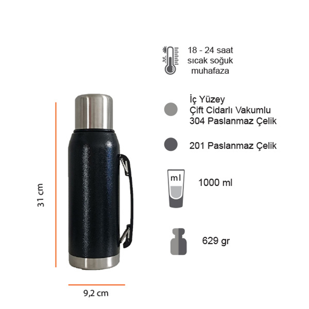 Promosyon Termos 1000 ml (24 Saat Isı Koruma)