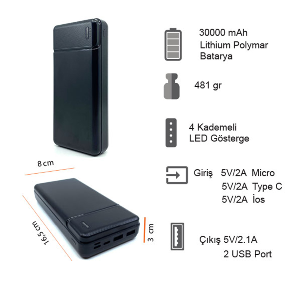 Promosyon Powerbank 30000 mAh
