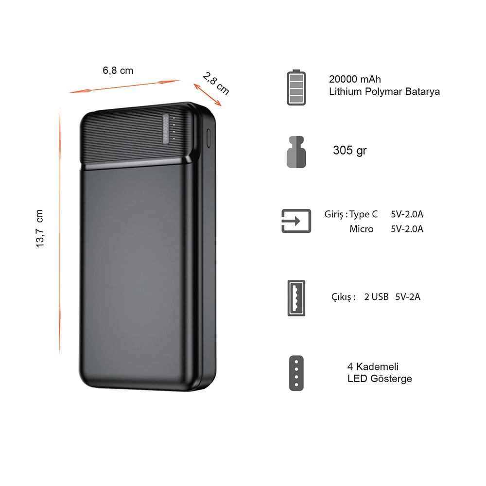 Promosyon Powerbank 20000 mAh